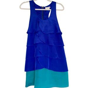 Lush Women's Ruffle Dress Size Medium Blue and Teal Summer Fun Party Dress